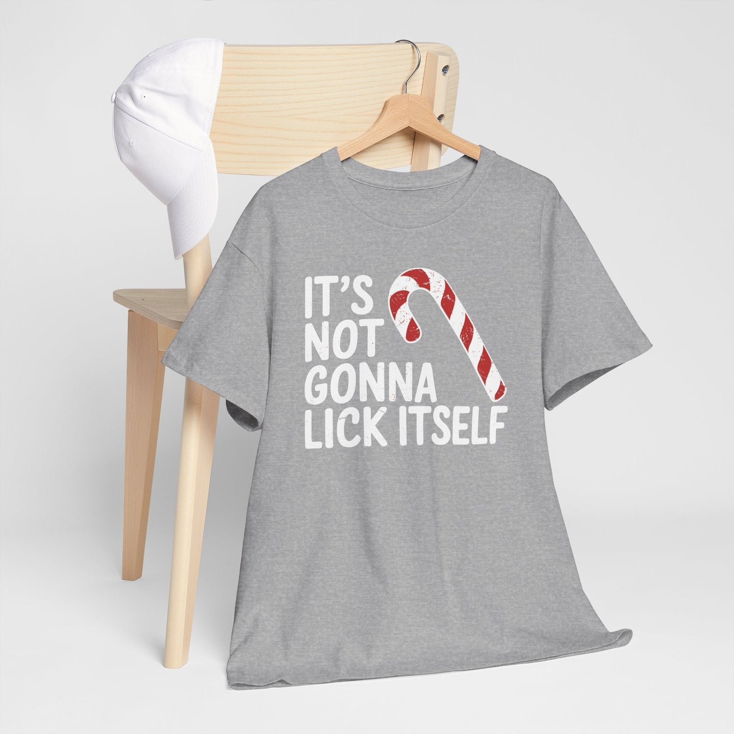 Funny Candy Cane Lick Itself Adult Christmas in July Gift T-Shirt