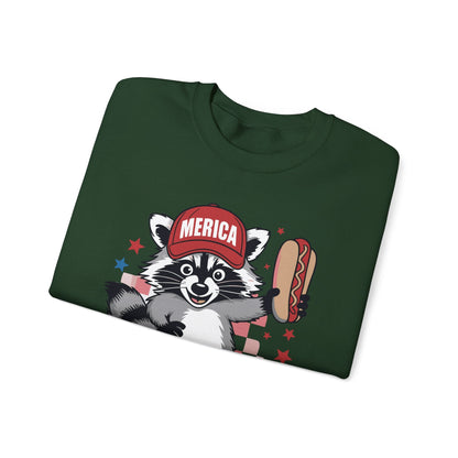 Red White And Feral Raccoon 4th of July Saying Meme Sweatshirt