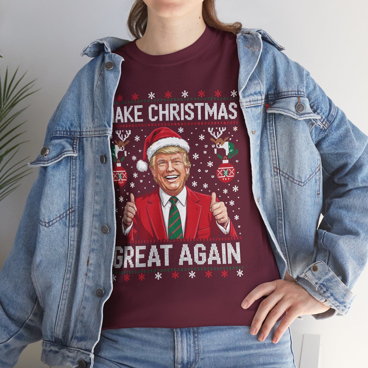 Funny Trump Make Christmas Great Again Xmas Pajamas Ugly T-Shirt