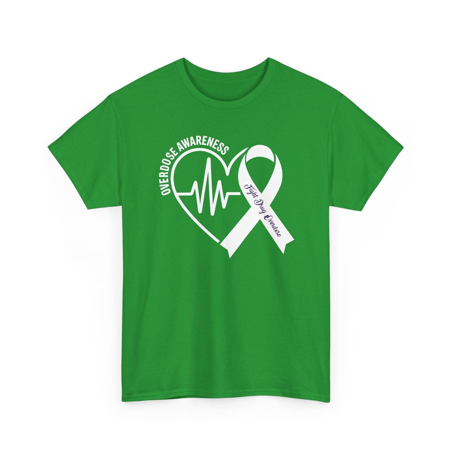 Overdose Awareness Month Heart Purple Ribbon Support T-Shirt