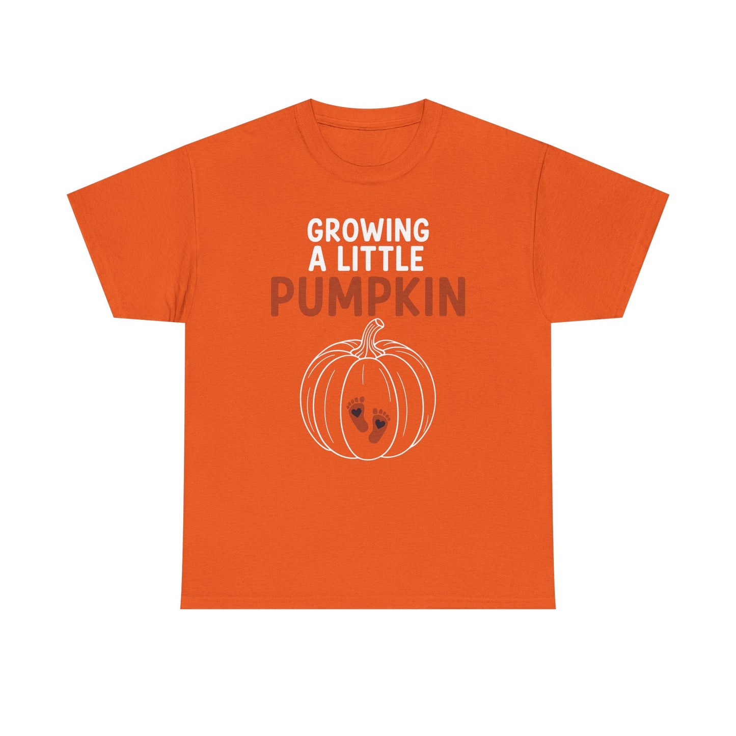 Growing A Little Pumpkin Fall Thanksgiving Baby Bump Wife T-Shirt