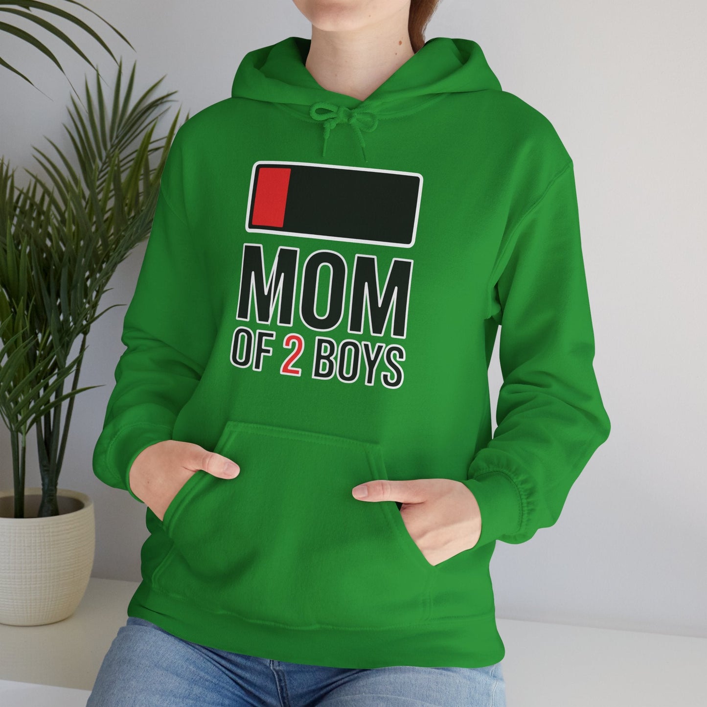 Mom of 2 Boys Gift from Son Mothers Day Birthday Women Hoodie