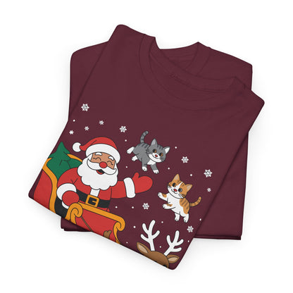 Cats For Everybody Christmas Cat Funny Xmas Women Santa T-Shirt