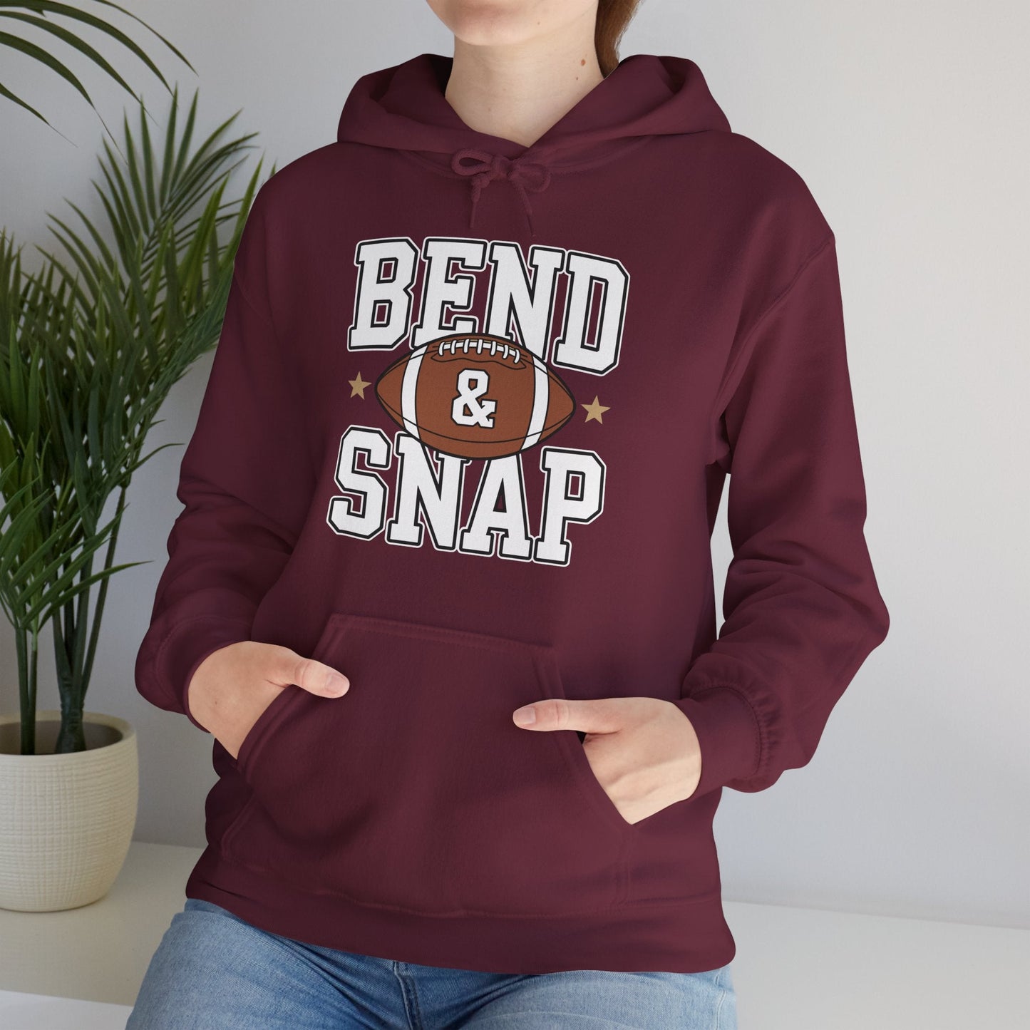 Funny Game Day Touchdown Season Cute Bend and Snap Football Hoodie