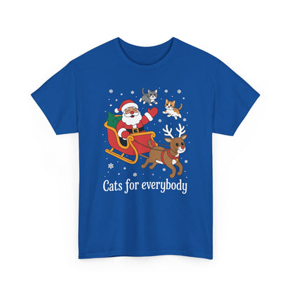 Cats For Everybody Christmas Cat Funny Xmas Women Santa T-Shirt