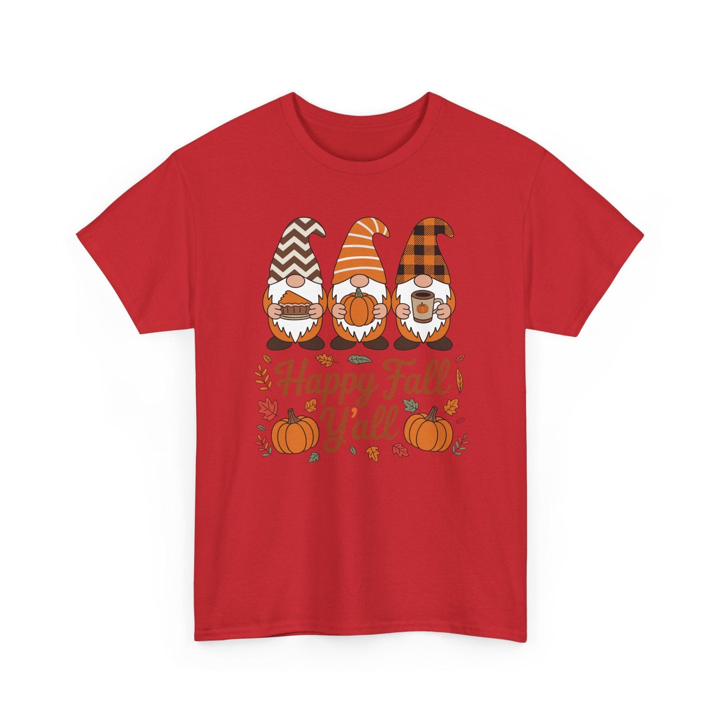 Happy Fall Y'all Gnome Pumpkin Autumn Thanksgiving Men Women T-Shirt
