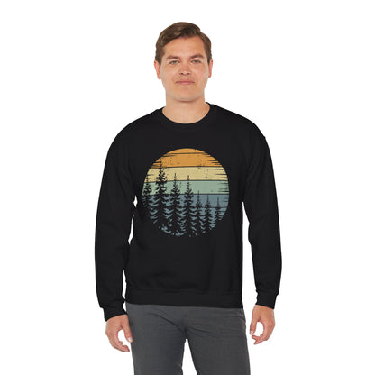 Retro Forest Trees Outdoors Nature Vintage Graphic Sweatshirt