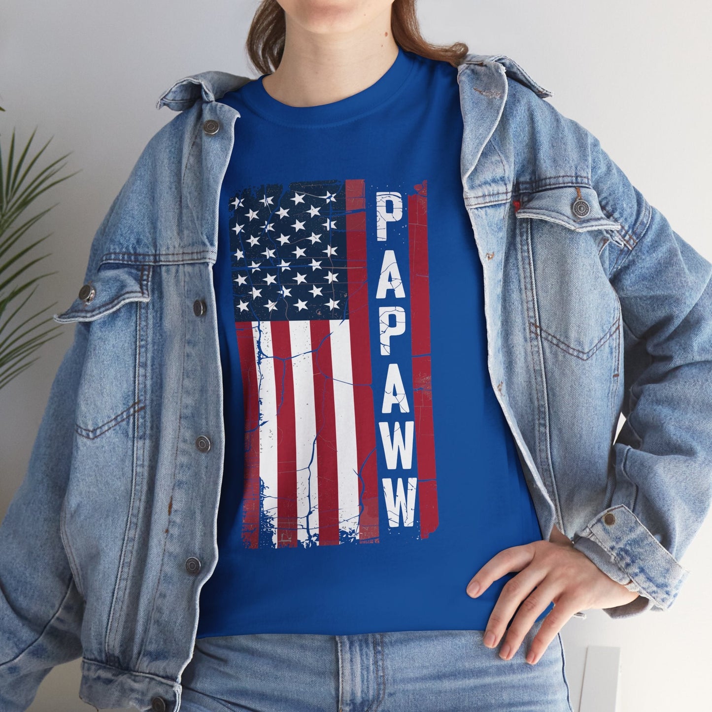 Papaw Grandpa US American Flag Shirt Grandfather Day T-Shirt