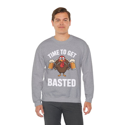 Time To Get Basted Funny Beer Thanksgiving Turkey Gift Sweatshirt