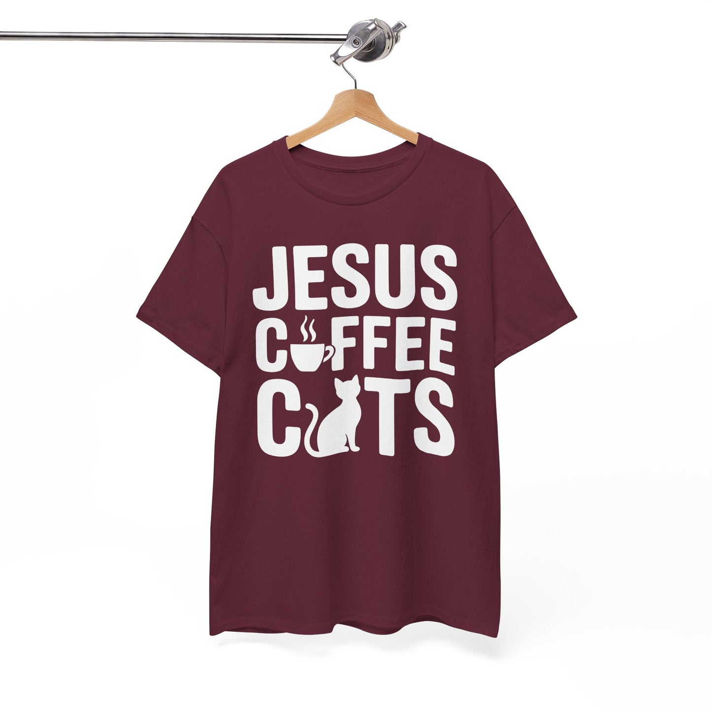 Christian Jesus, Coffee, Cats - Religous Cat Caffeine Lover T-Shirt