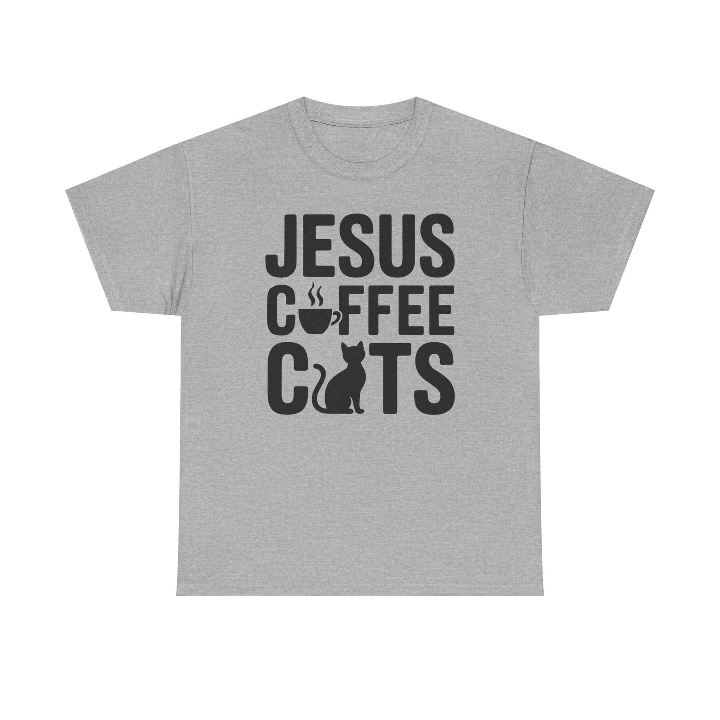 Christian Jesus, Coffee, Cats - Religous Cat Caffeine Lover T-Shirt