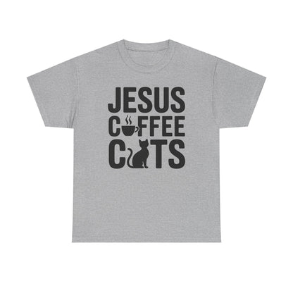Christian Jesus, Coffee, Cats - Religous Cat Caffeine Lover T-Shirt