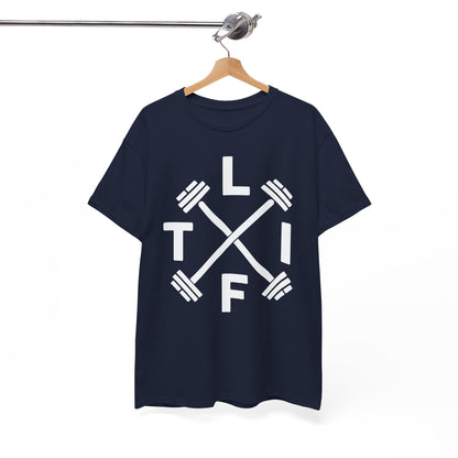 LIFT Weightlifting Fitness Barbells Crossed Circle T-Shirt