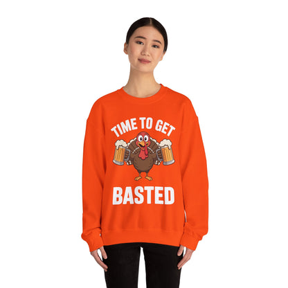 Time To Get Basted Funny Beer Thanksgiving Turkey Gift Sweatshirt