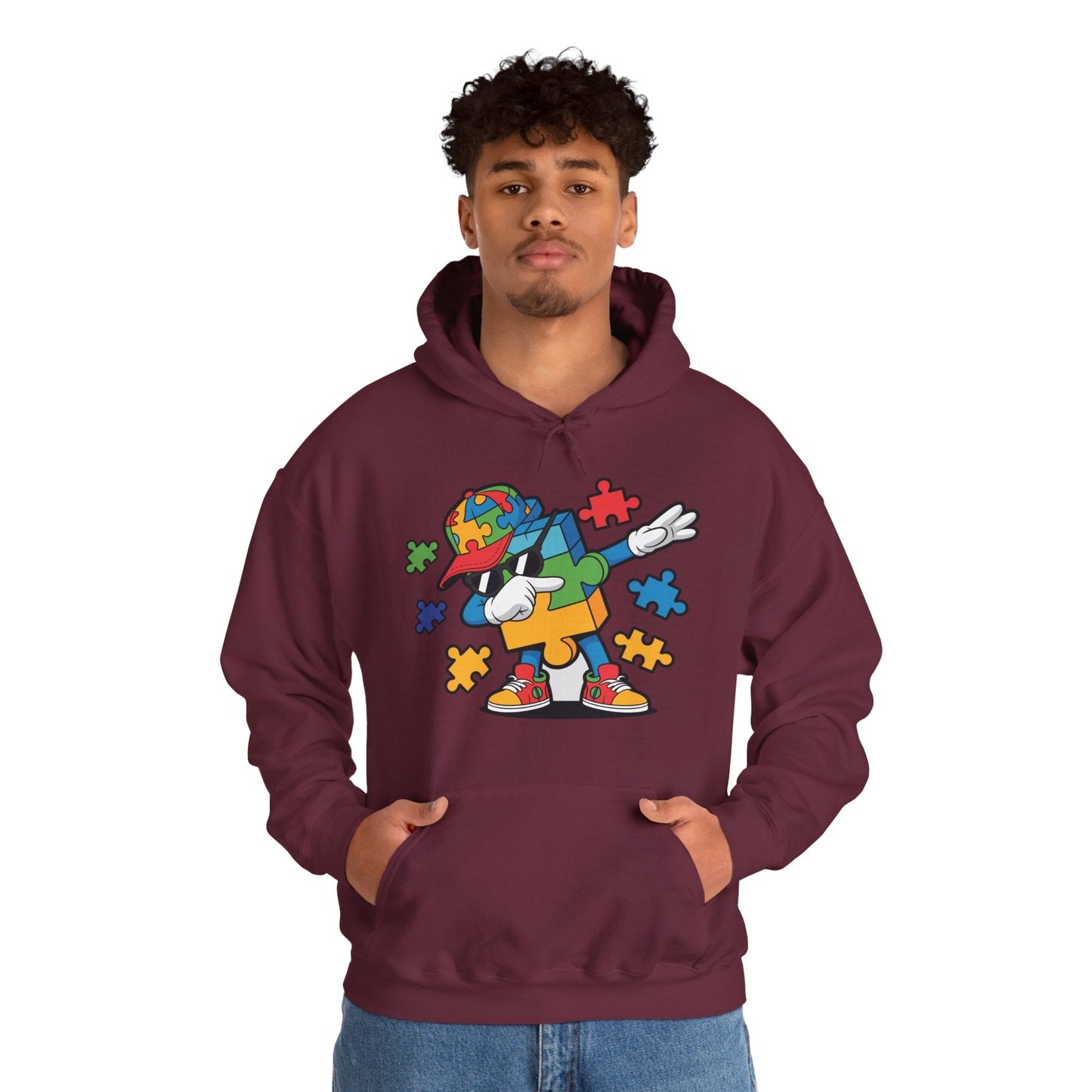 Dabbing Puzzle Autism Awareness Hoodie