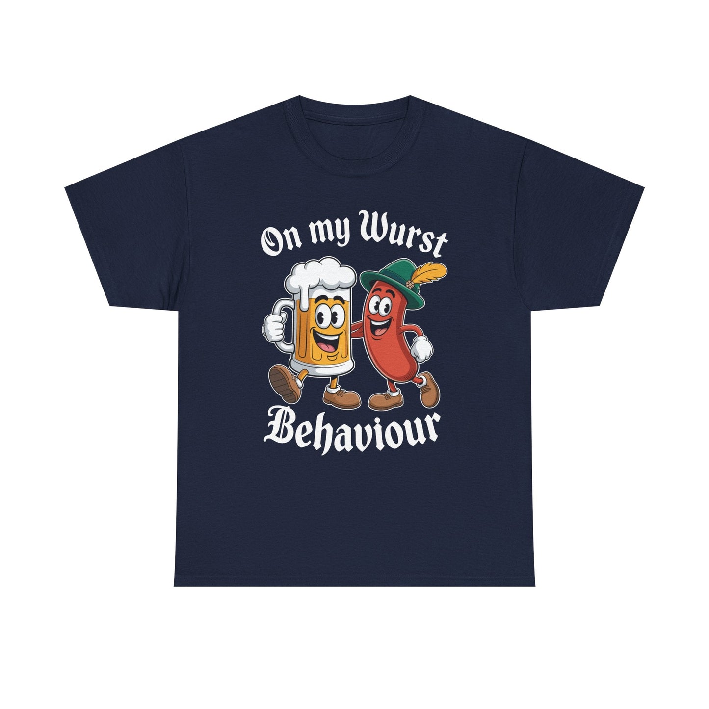 Oktoberfest On My Wurst Behaviour German Beer Sausage Adults T-Shirt
