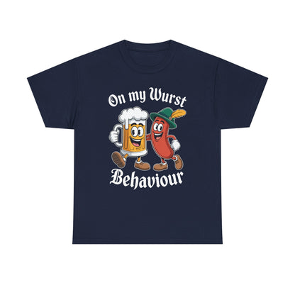 Oktoberfest On My Wurst Behaviour German Beer Sausage Adults T-Shirt