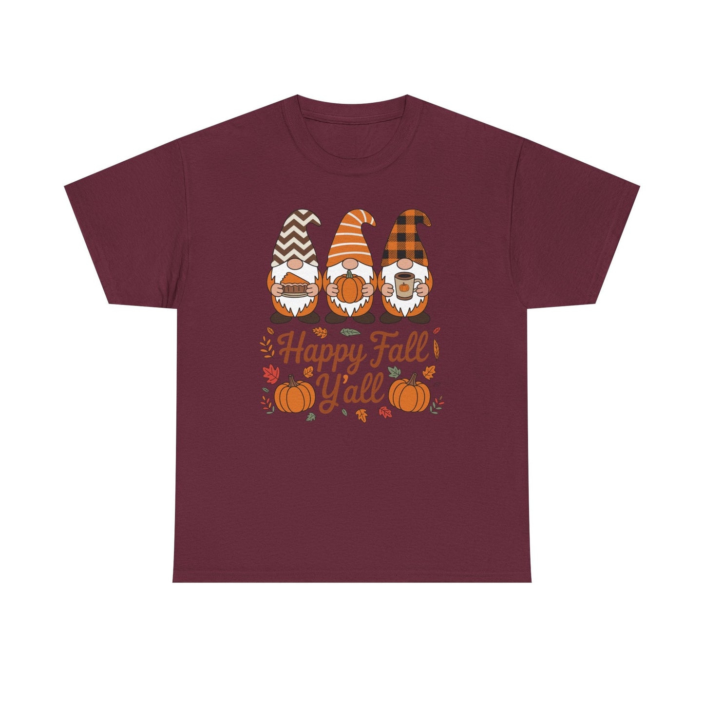 Happy Fall Y'all Gnome Pumpkin Autumn Thanksgiving Men Women T-Shirt