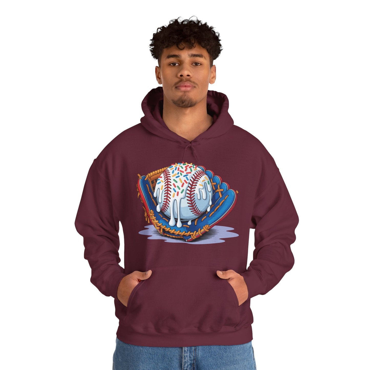 Baseball Drip Ice Cream Sprinkles Baseball Glove Hoodie