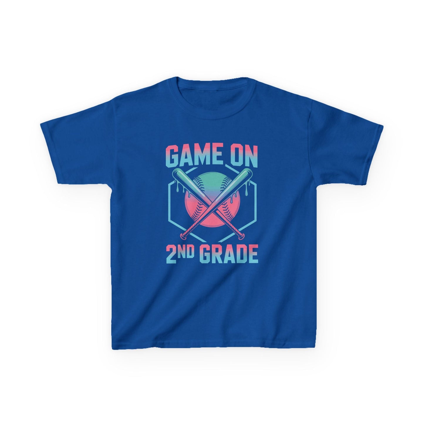 2nd Grade Back to School Baseball Drip Ice Cream Game On Kid T-Shirt
