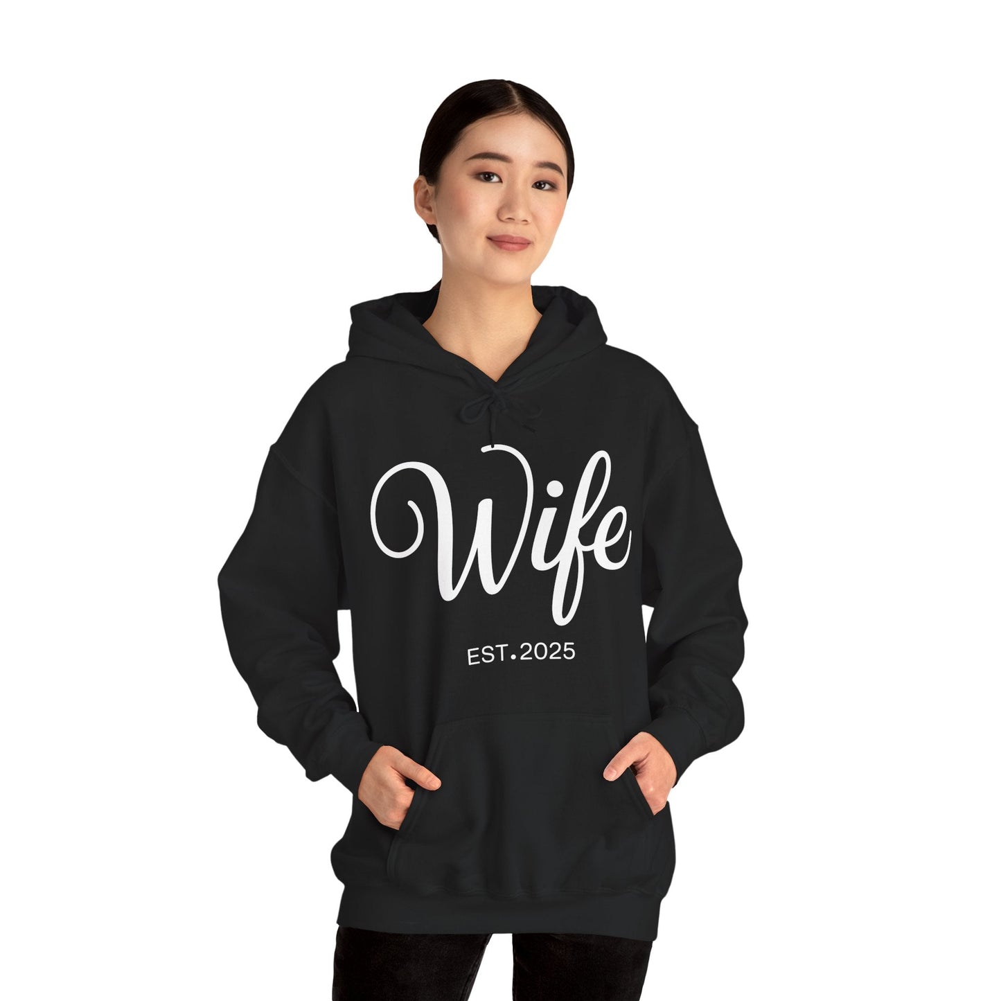 Wife Est 2025 Just Married Honeymoon Wedding Couples Hoodie