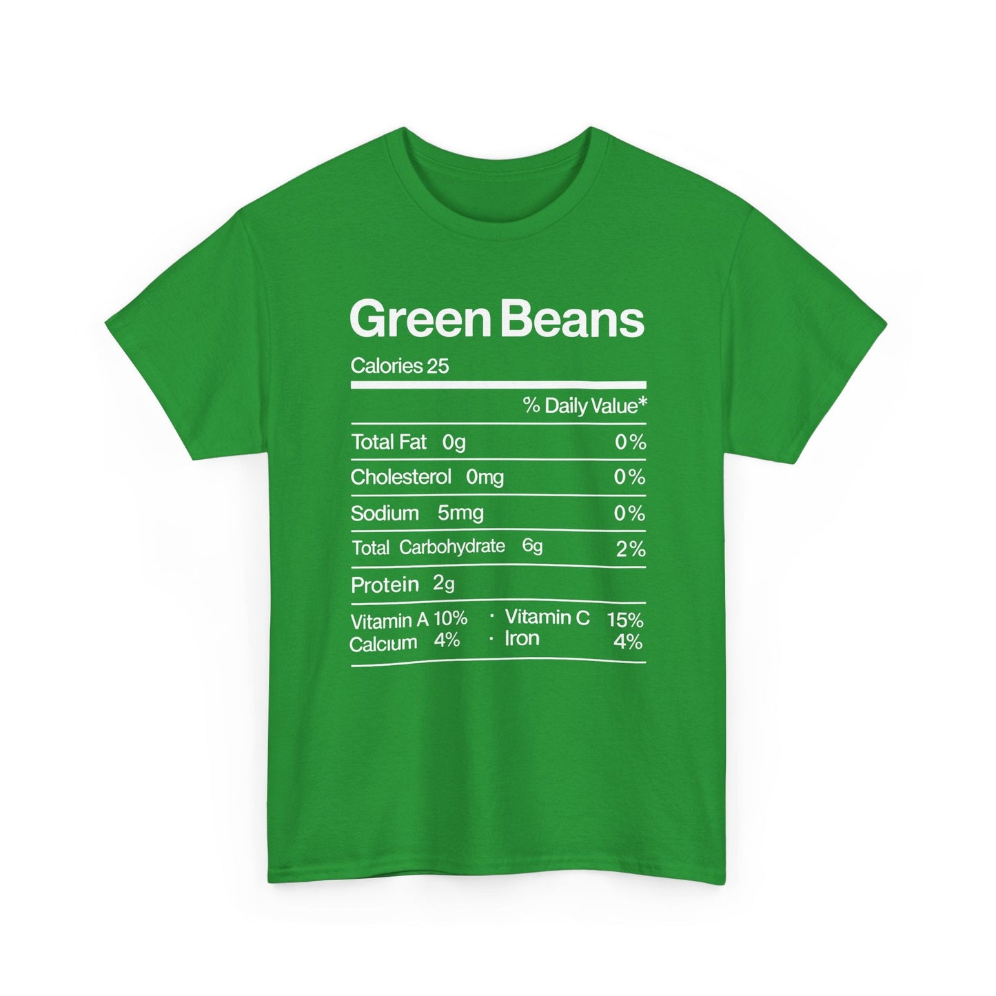 Green Beans Nutrition Facts Funny Thanksgiving Christmas T-Shirt