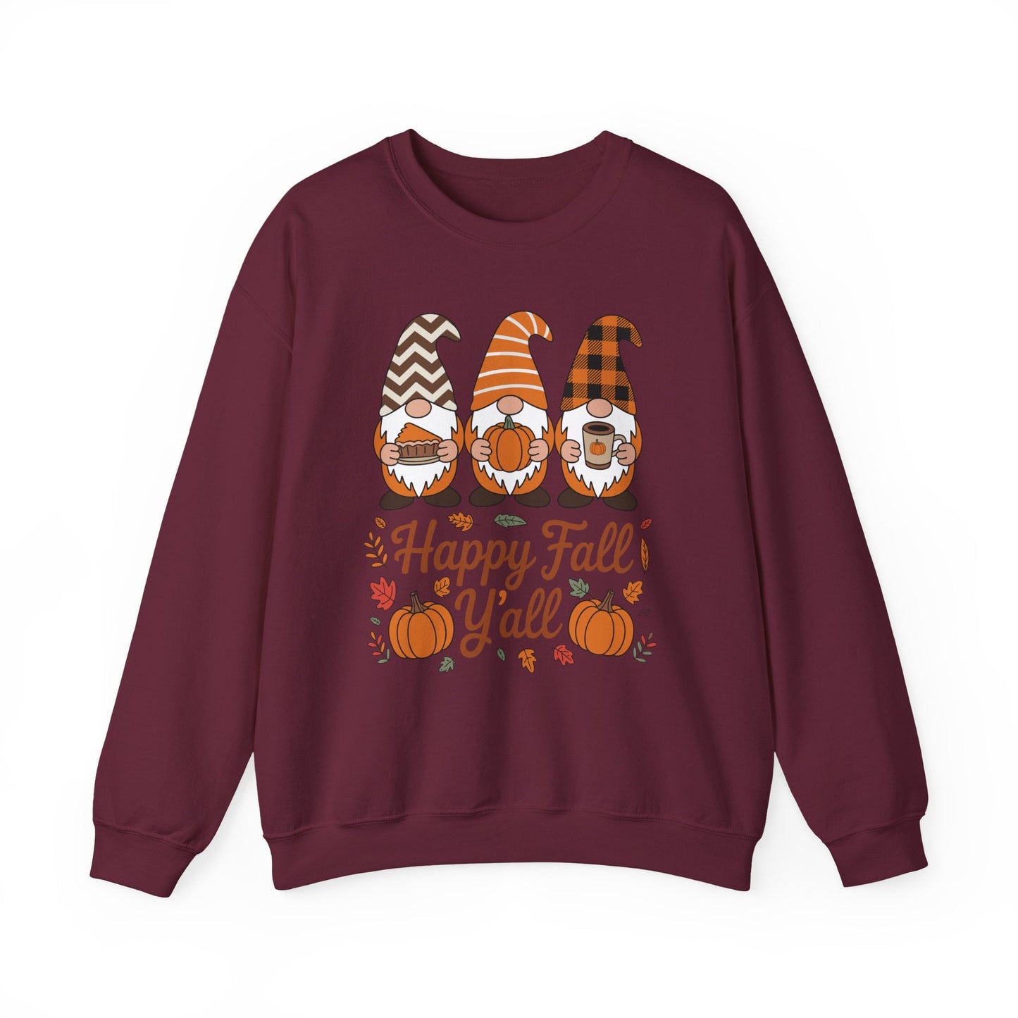 Happy Fall Y'all Gnome Pumpkin Autumn Thanksgiving Men Women Sweatshirt