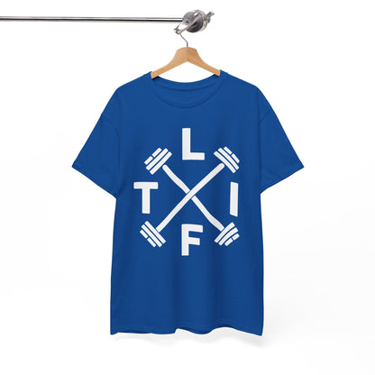 LIFT Weightlifting Fitness Barbells Crossed Circle T-Shirt