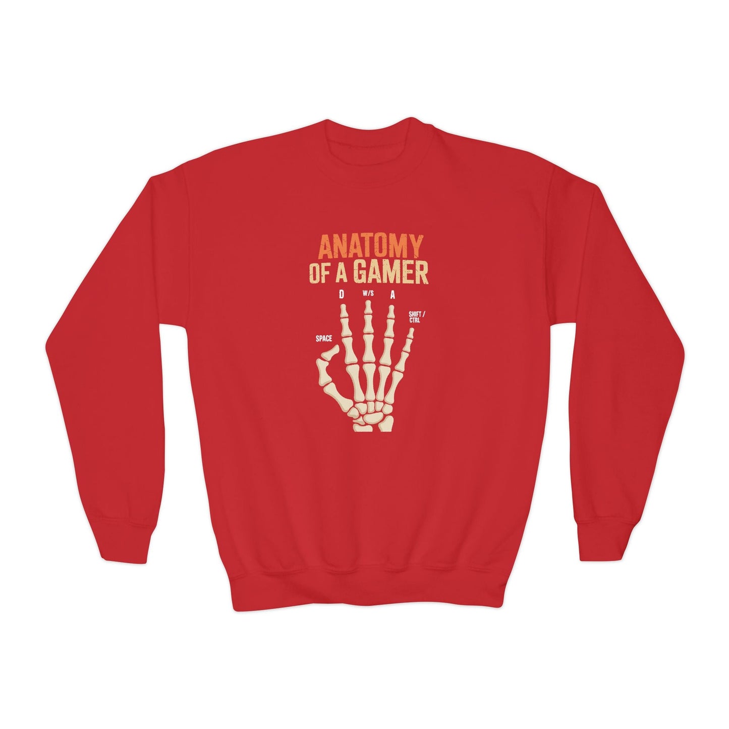 Funny Anatomy Of A Gamer Skeleton Hand Boys Kids Teens Sweatshirt