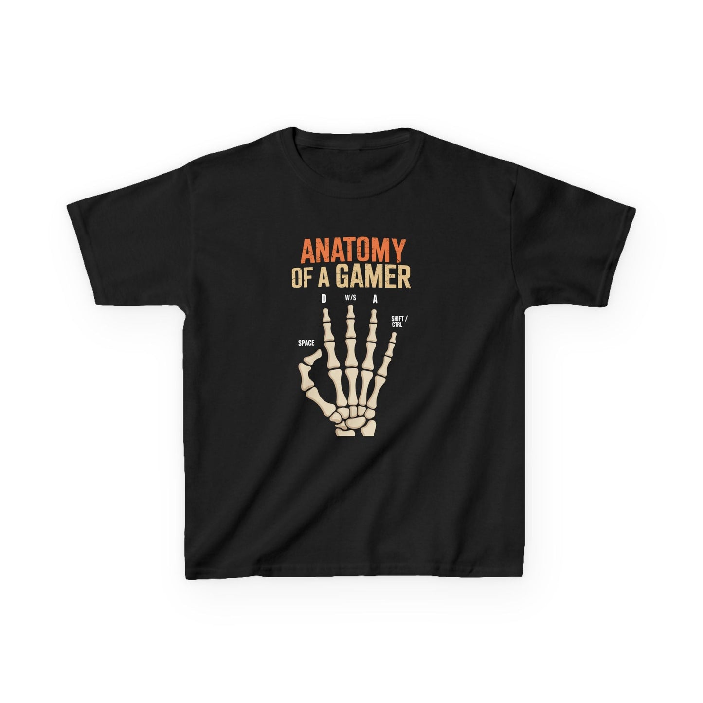 Funny Anatomy Of A Gamer Skeleton Hand Boys Kids Teens T-Shirt