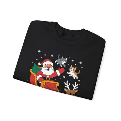 Cats For Everybody Christmas Cat Funny Xmas Women Santa Sweatshirt