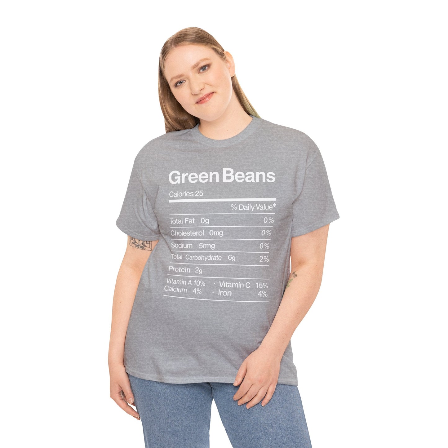 Green Beans Nutrition Facts Funny Thanksgiving Christmas T-Shirt