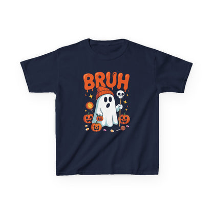 Bruh Ghost Halloween Cute Ghost Trick Or Treat Candy Kids T-Shirt