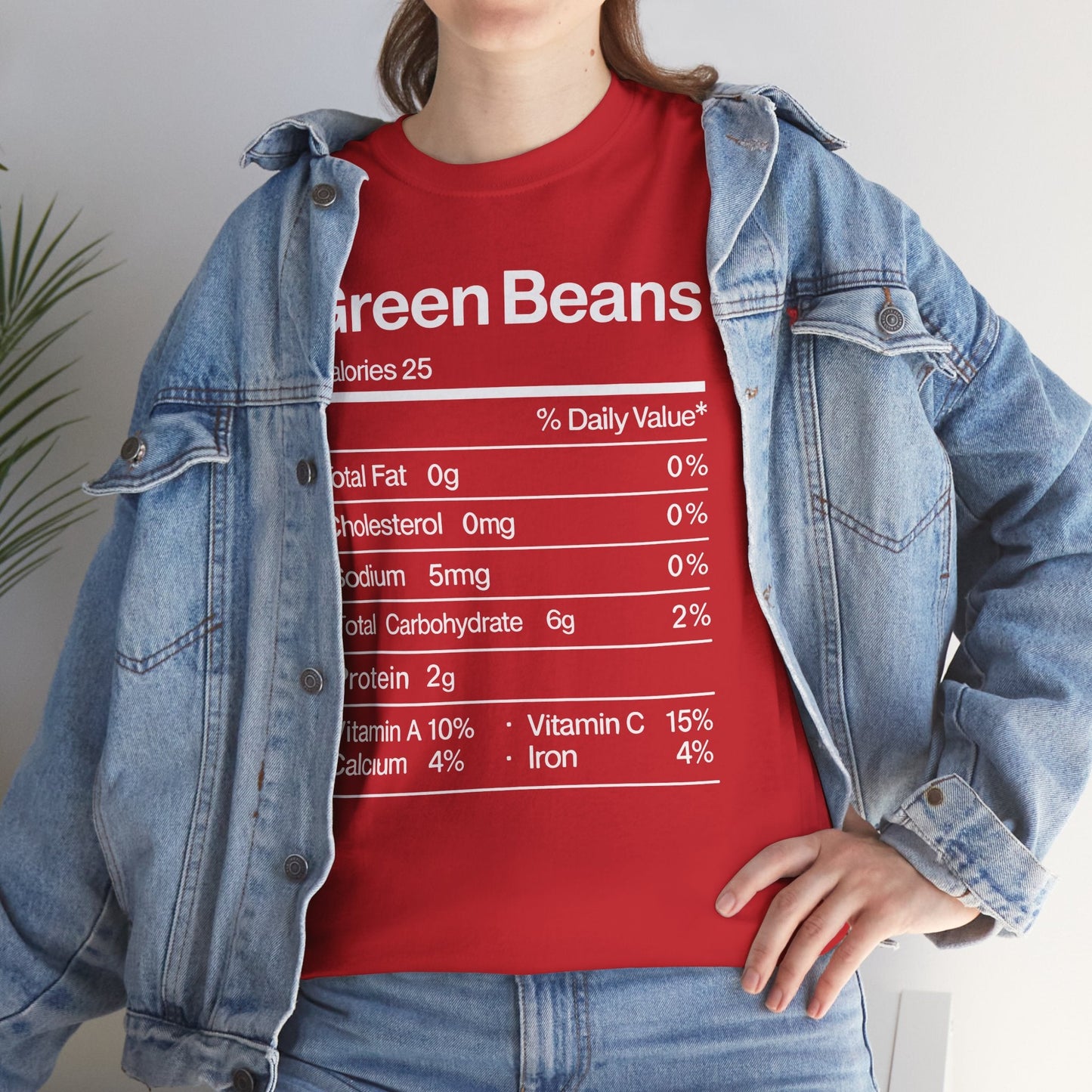 Green Beans Nutrition Facts Funny Thanksgiving Christmas T-Shirt