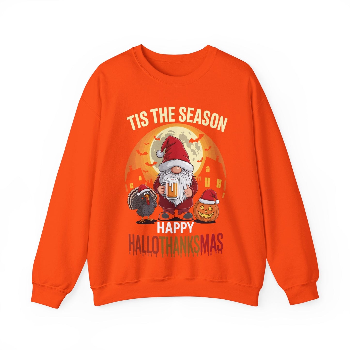 Happy Hallothanksmas Halloween Thanksgiving Merry Christmas Sweatshirt