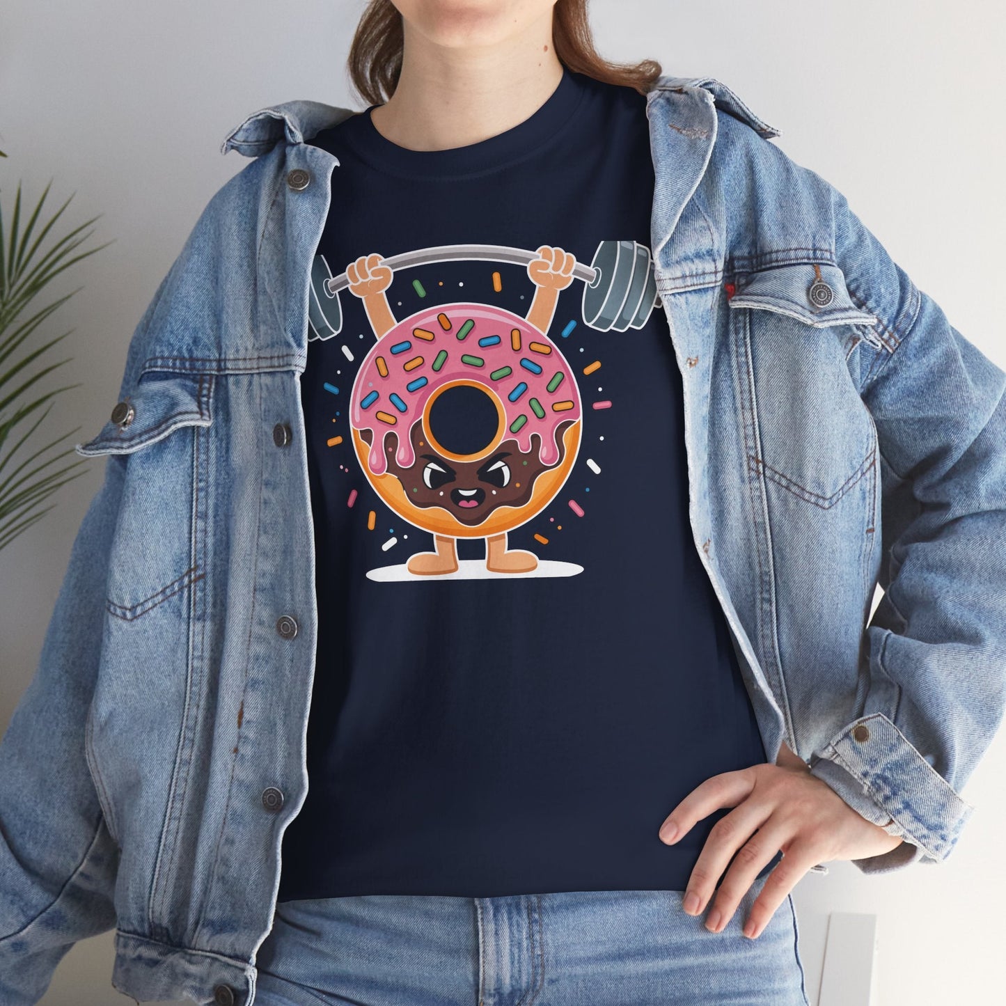 Funny Weightlifing Fitness Workout Gym Donut Lover T-Shirt