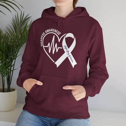 Overdose Awareness Month Heart Purple Ribbon Support Hoodie
