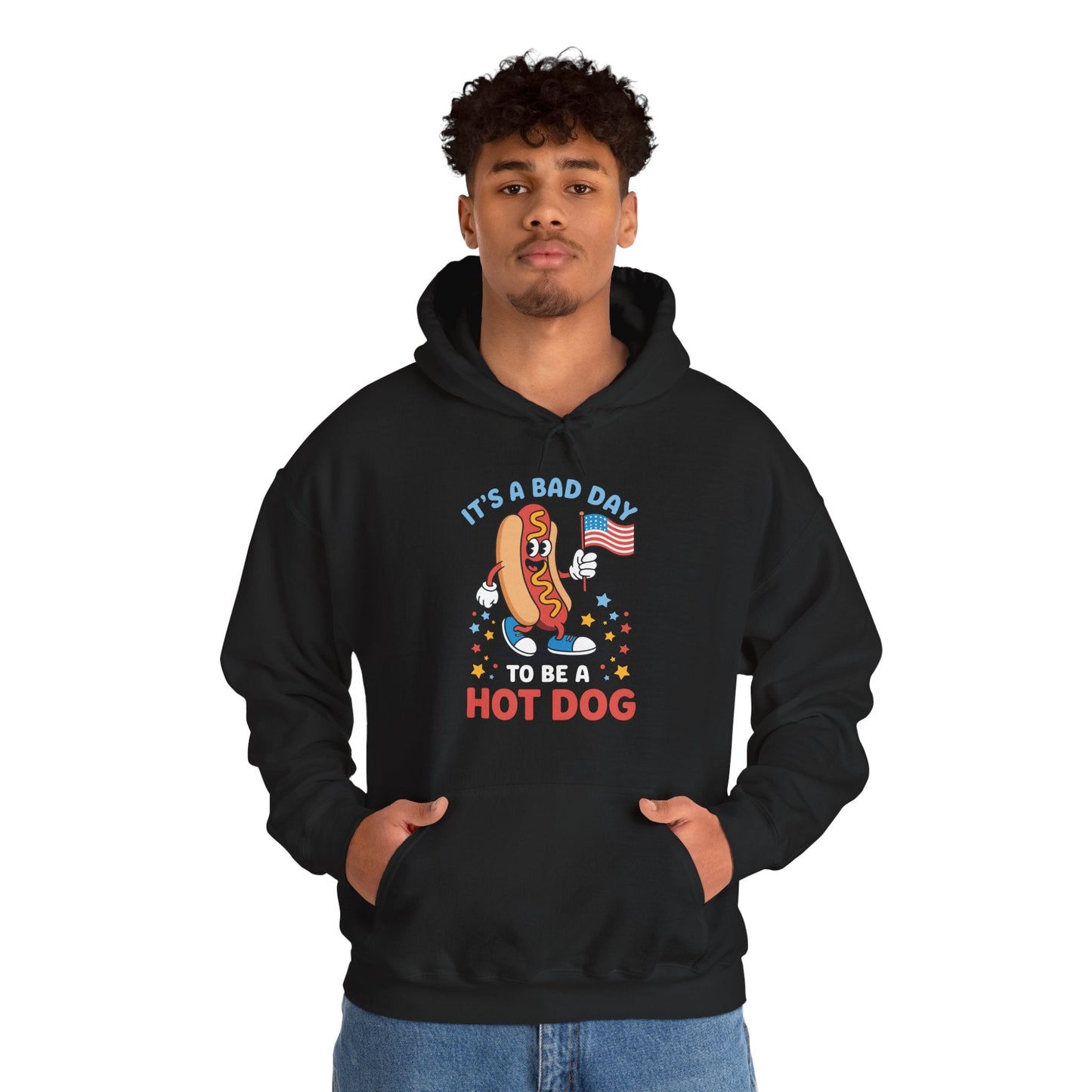 Its A Bad Day To Be A Hot Dog Funny meme HotDog usa flag Men Women Hoodie