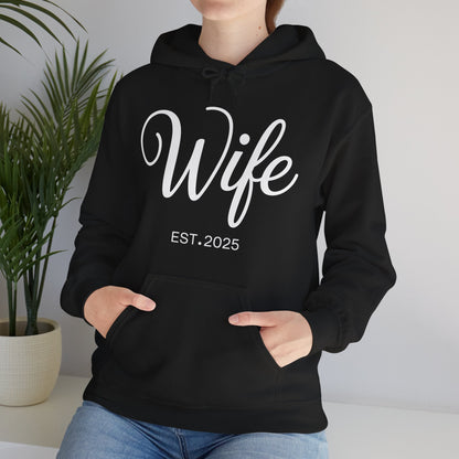 Wife Est 2025 Just Married Honeymoon Wedding Couples Hoodie