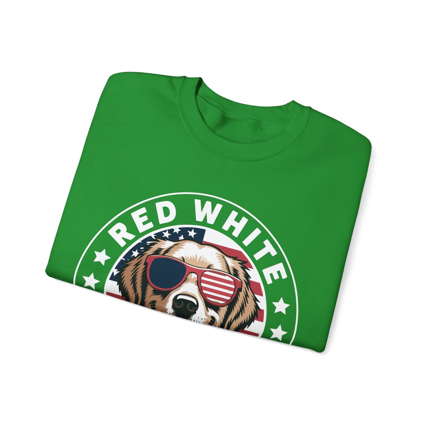 Red White Golden Retriever American Flag 4th of July Gift Sweatshirt