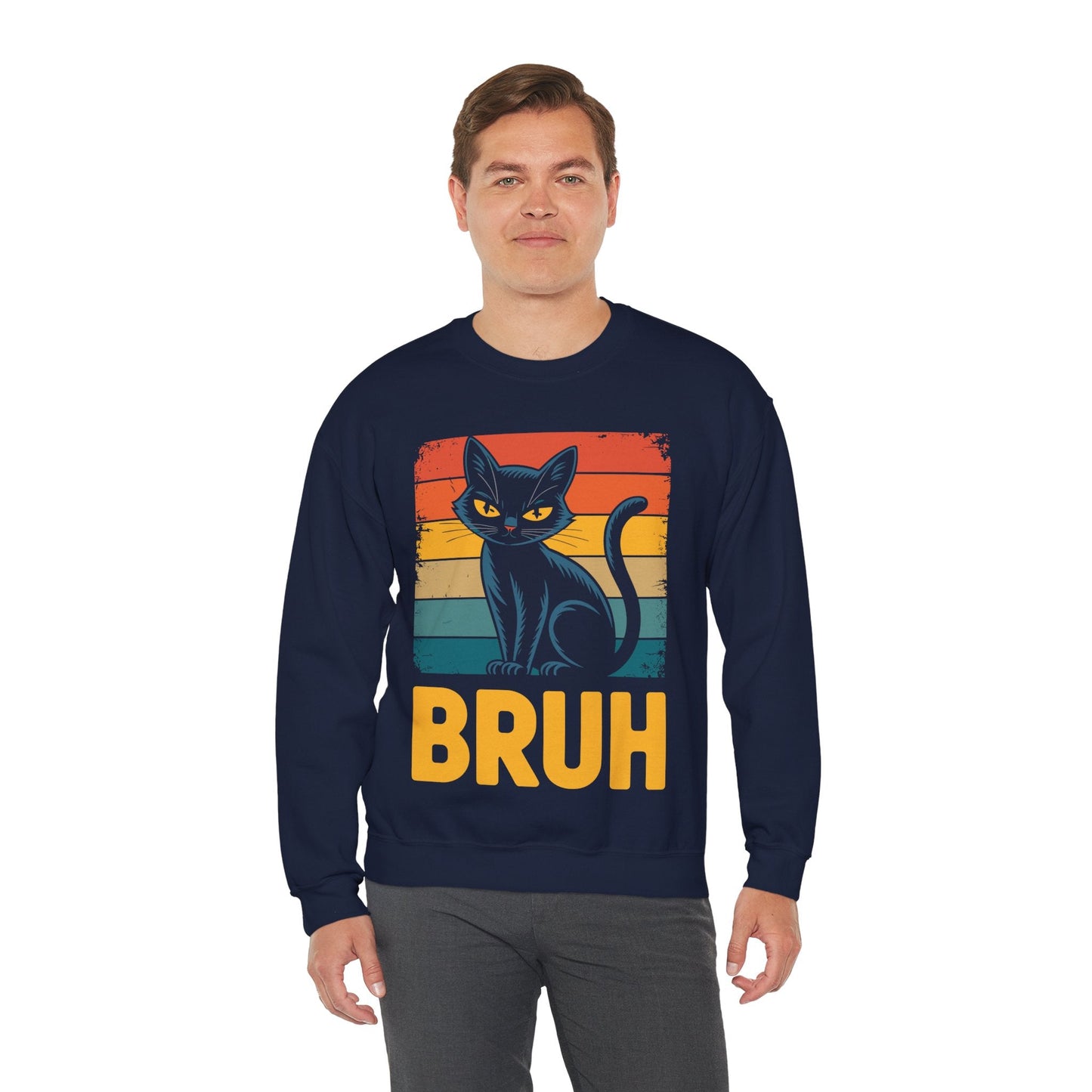 Funny Cat Bruh For Teens Boys Girls Men Women Meme Graphic Sweatshirt