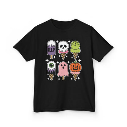 Horror Movie Summer Popsicle Halloween Ice Cream Summer-ween T-Shirt For Kids