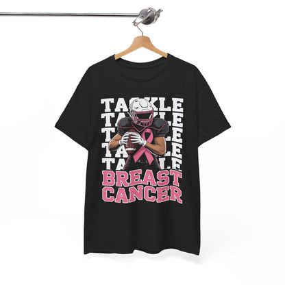 Tackle Football Breast Cancer Awareness Pink Ribbon T-Shirt