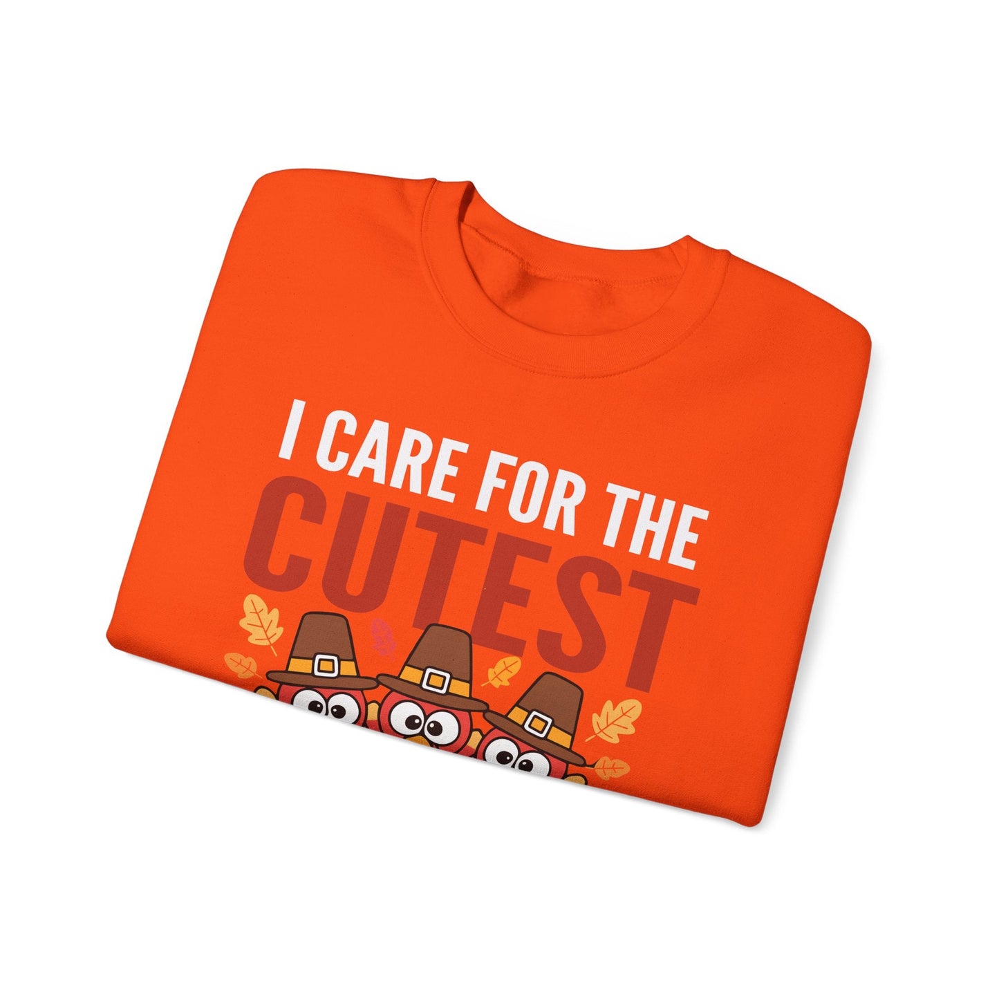 Care For Little Turkeys Nurse Fall Thanksgiving Scrub Top Sweatshirt