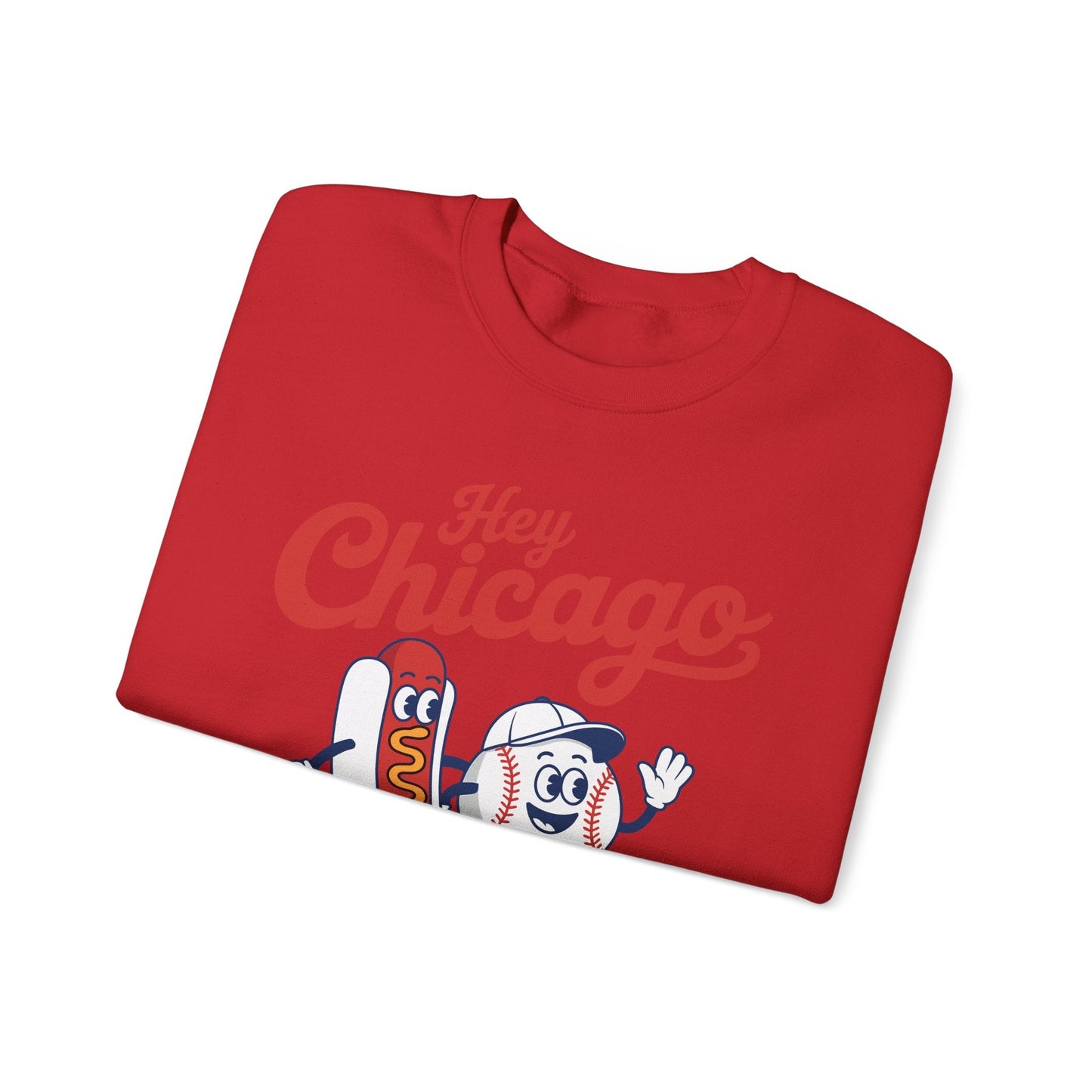 Hey Chicago Whadya Say Baseball and Hot Dog 4th of July Men Women Sweatshirt