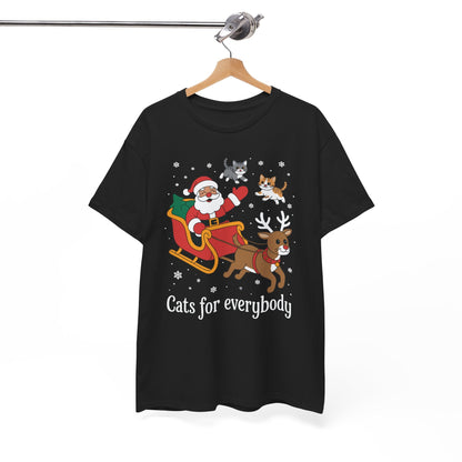 Cats For Everybody Christmas Cat Funny Xmas Women Santa T-Shirt