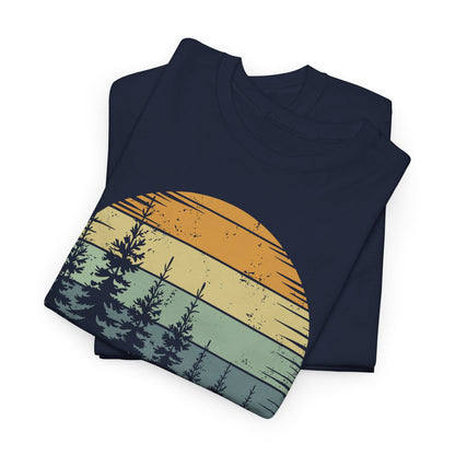 Retro Forest Trees Outdoors Nature Vintage Graphic T-Shirt