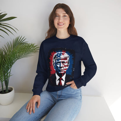 President Trump Portrait 4th July Sweatshirt