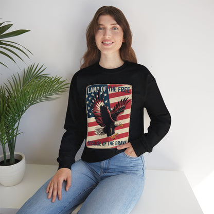 America Eagle Land of the Free Because of the Brave Sweatshirt