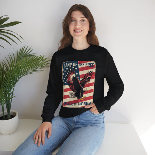 America Eagle Land of the Free Because of the Brave Sweatshirt